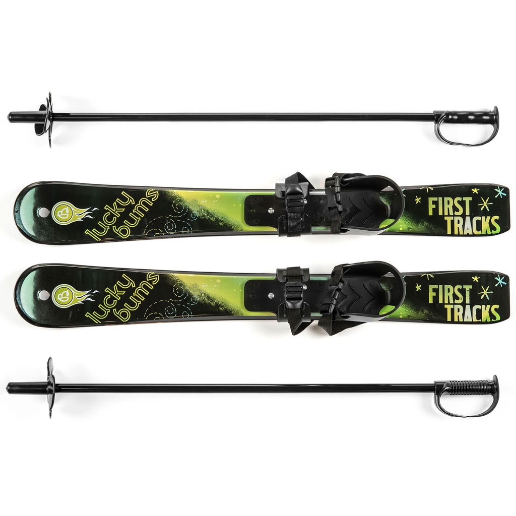 Lucky Bums Kids Beginner Snow Skis And Poles Package
