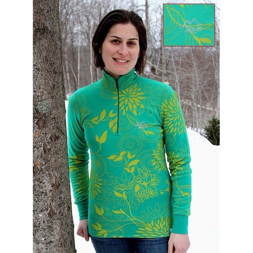 [B4905] Women's Maser Jet Flower Turtleneck